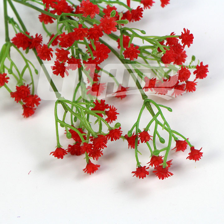 仿真塑料花滿天星紅色